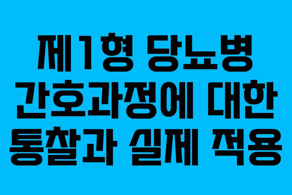 제1형 당뇨병 간호과정에 대한 통찰과 실제 적용