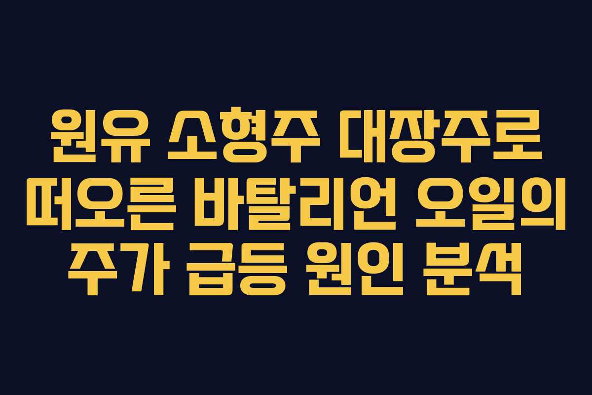 원유 소형주 대장주로 떠오른 바탈리언 오일의 주가 급등 원인 분석