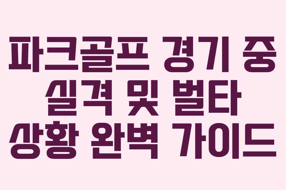 파크골프 경기 중 실격 및 벌타 상황 완벽 가이드