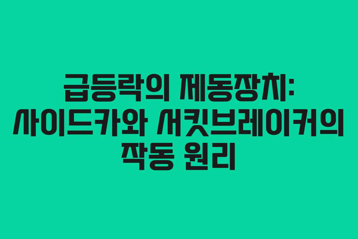 급등락의 제동장치: 사이드카와 서킷브레이커의 작동 원리