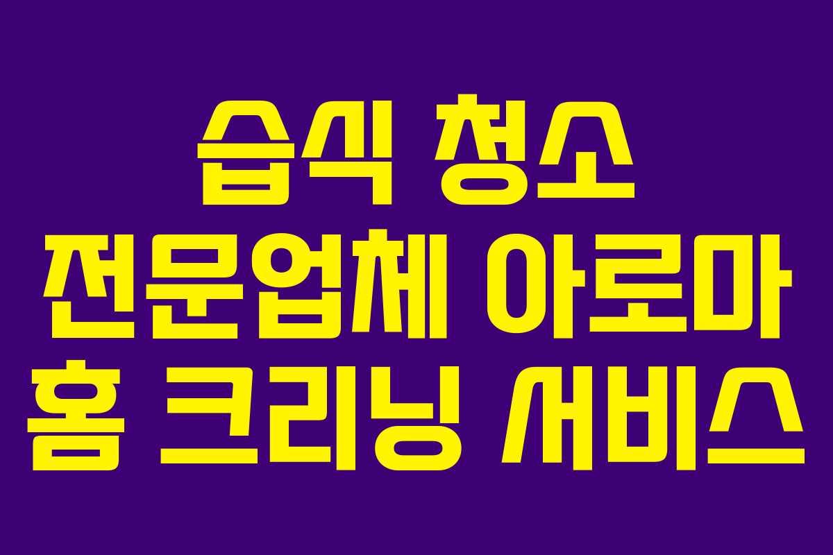 습식 청소 전문업체 아로마 홈 크리닝 서비스