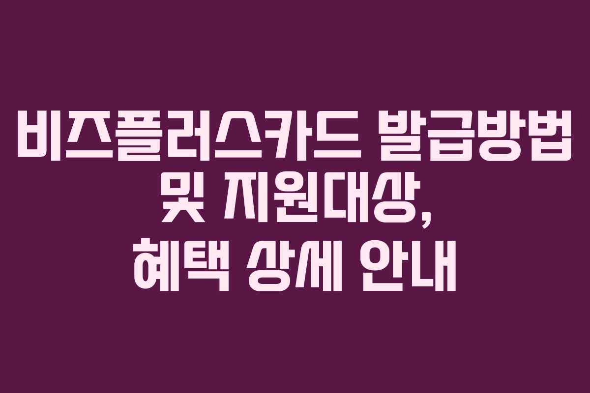 비즈플러스카드 발급방법 및 지원대상, 혜택 상세 안내