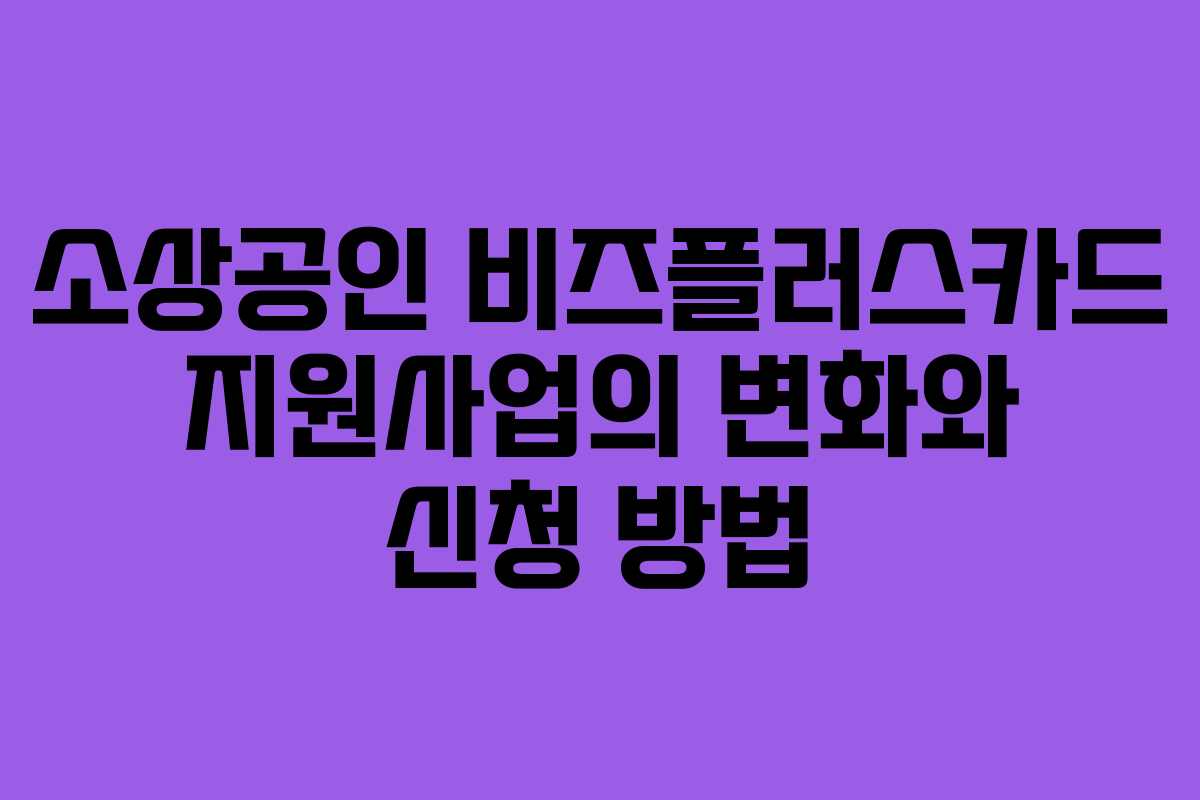 소상공인 비즈플러스카드 지원사업의 변화와 신청 방법