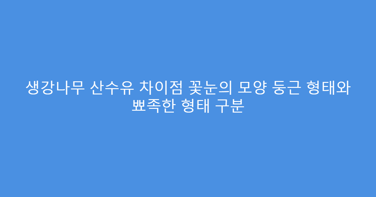 생강나무 산수유 차이점 꽃눈의 모양 둥근 형태와 뾰족한 형태 구분