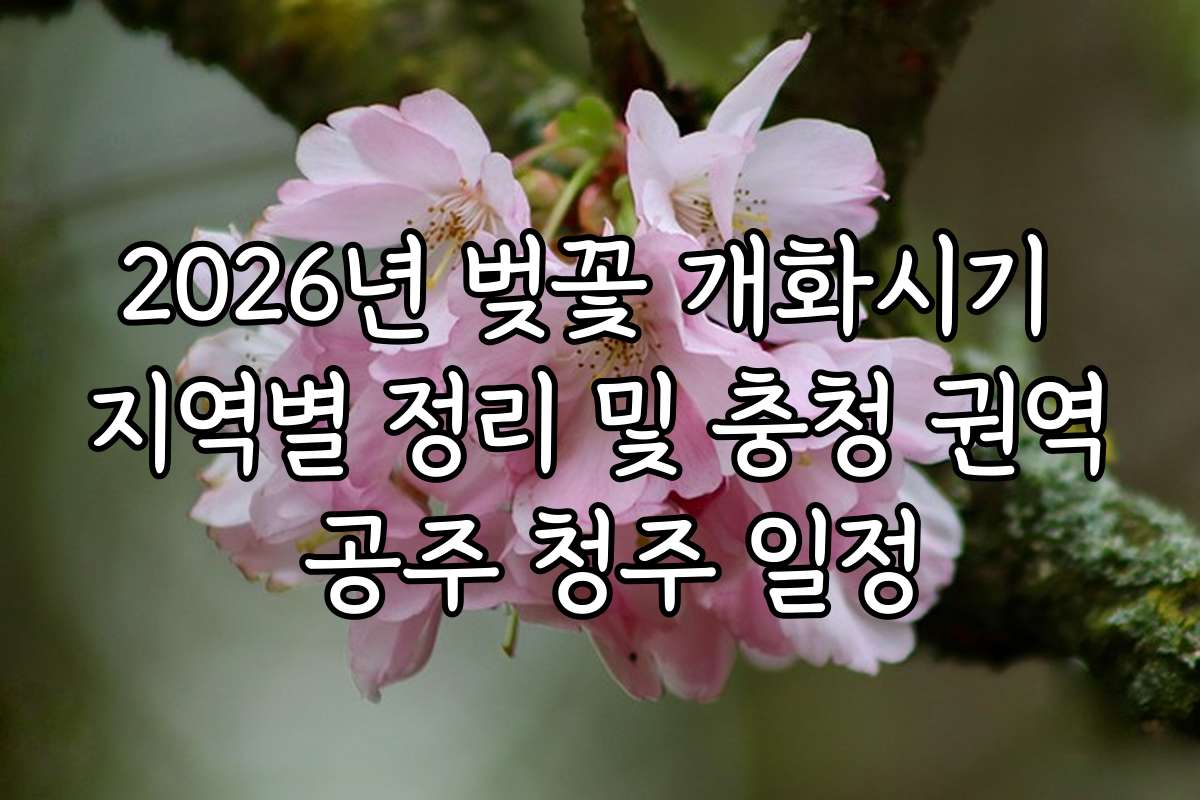 2026년 벚꽃 개화시기 지역별 정리 및 충청 권역 공주 청주 일정