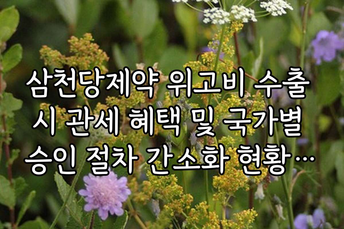 삼천당제약 위고비 수출 시 관세 혜택 및 국가별 승인 절차 간소화 현황 분석
