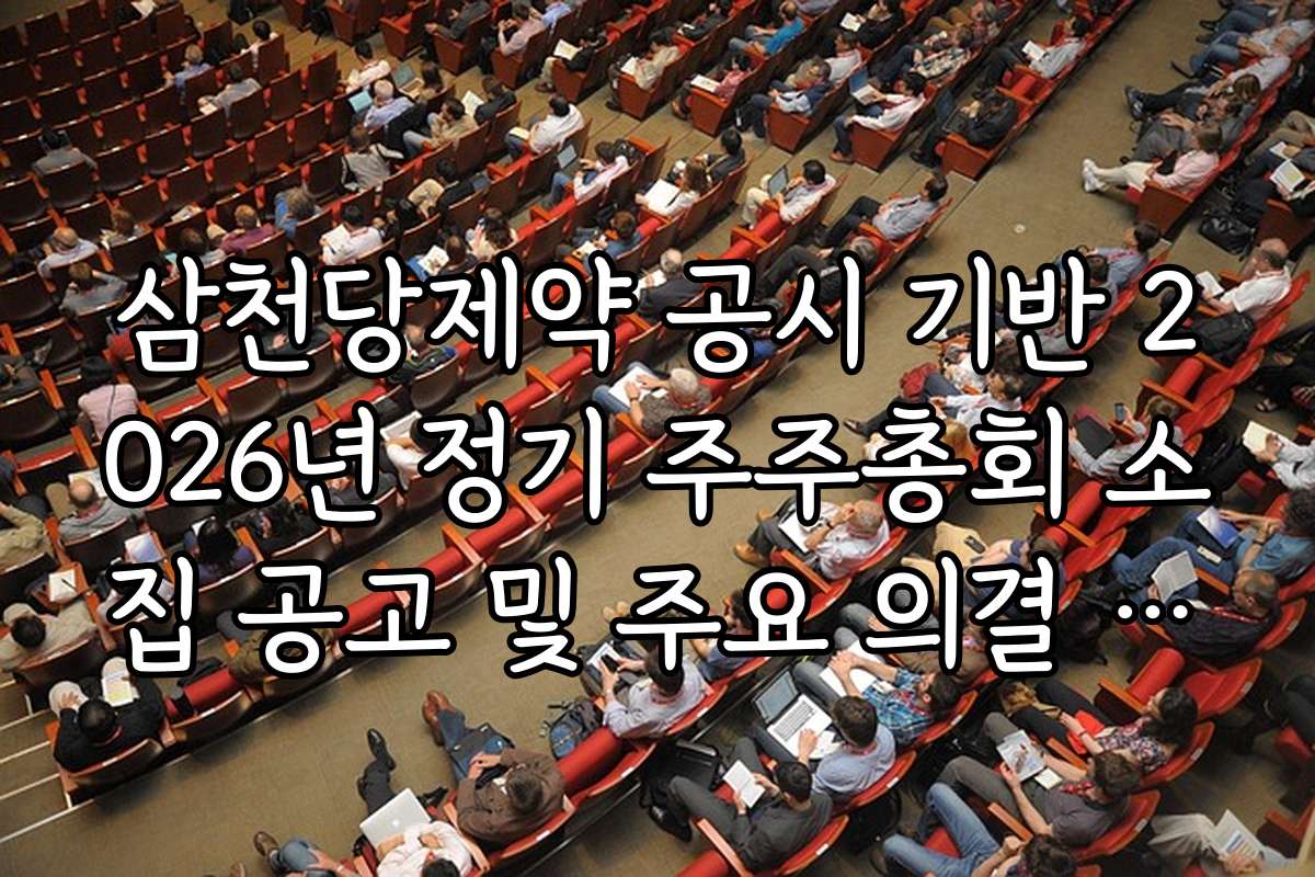 삼천당제약 공시 기반 2026년 정기 주주총회 소집 공고 및 주요 의결 안건