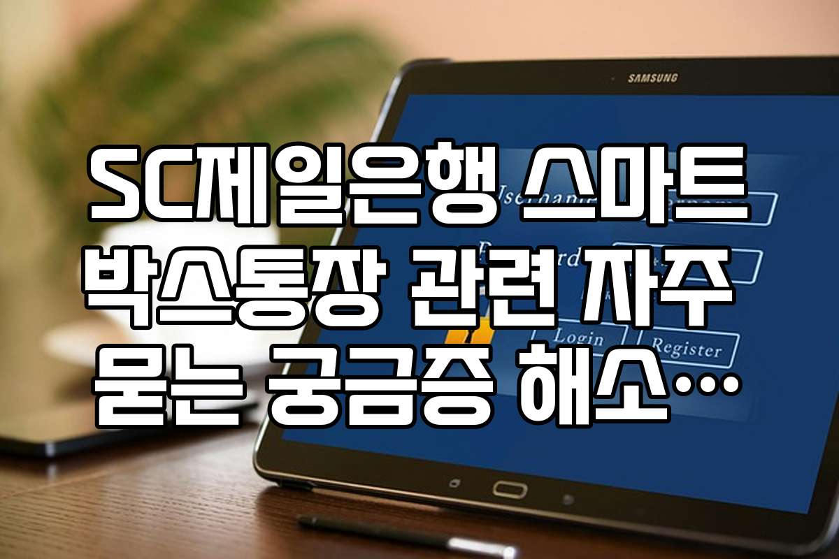 SC제일은행 스마트박스통장 관련 자주 묻는 궁금증 해소하기