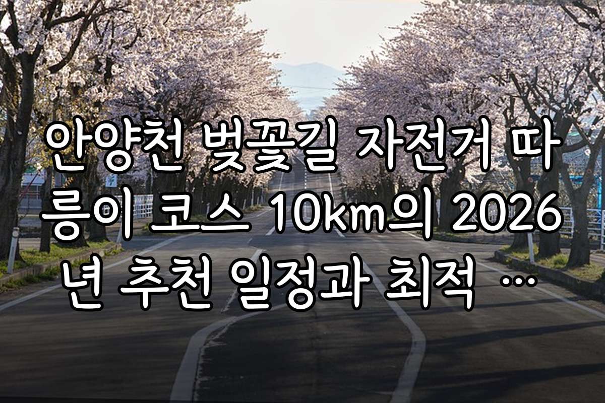 안양천 벚꽃길 자전거 따릉이 코스 10km의 2026년 추천 일정과 최적 타이밍