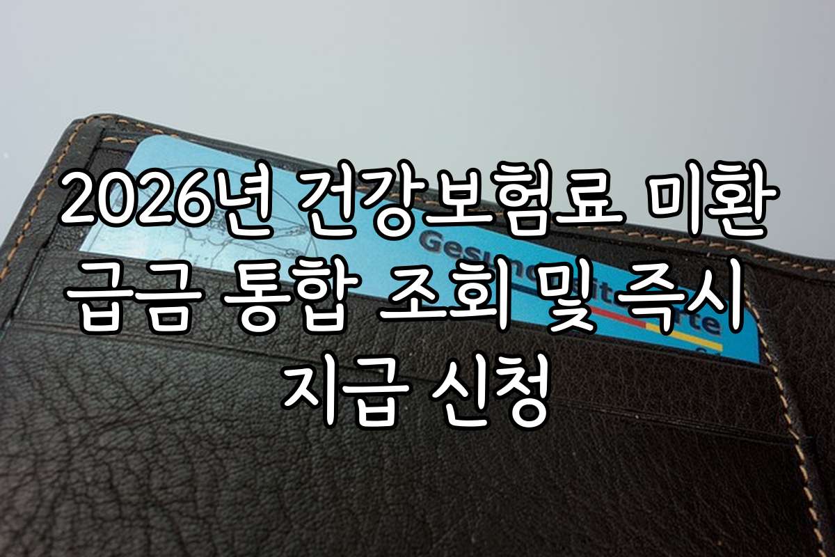 2026년 건강보험료 미환급금 통합 조회 및 즉시 지급 신청