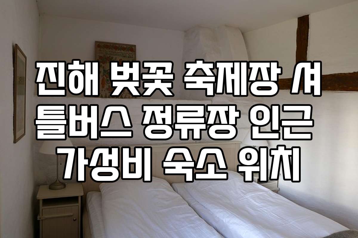 진해 벚꽃 축제장 셔틀버스 정류장 인근 가성비 숙소 위치