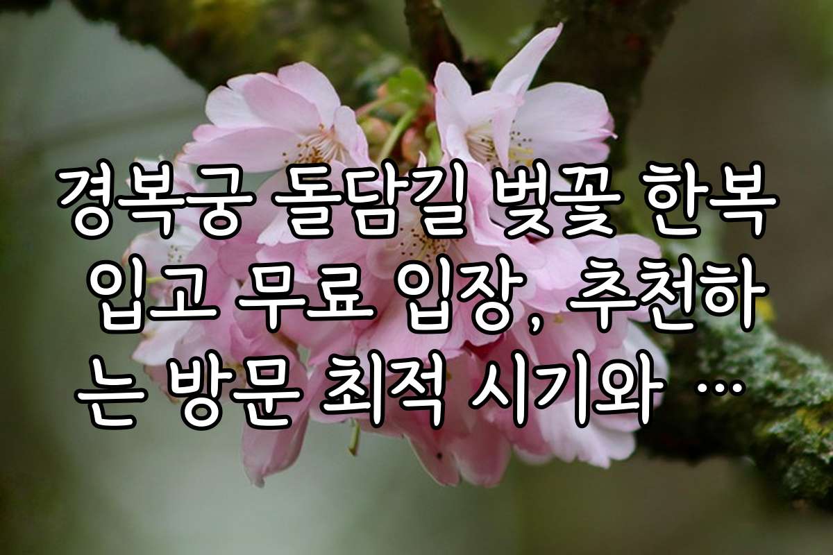 경복궁 돌담길 벚꽃 한복 입고 무료 입장, 추천하는 방문 최적 시기와 날짜