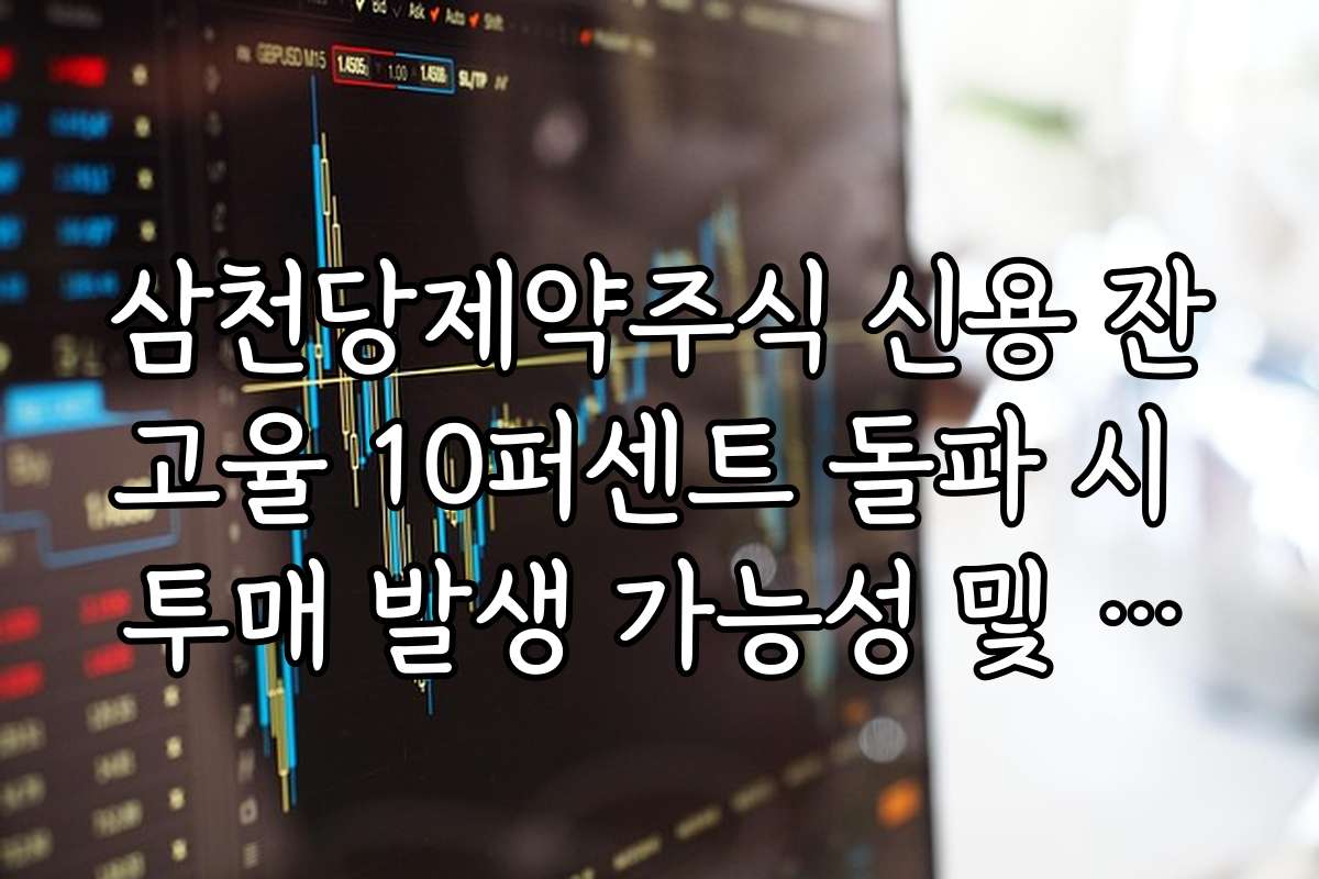 삼천당제약주식 신용 잔고율 10퍼센트 돌파 시 투매 발생 가능성 및 주의 구간