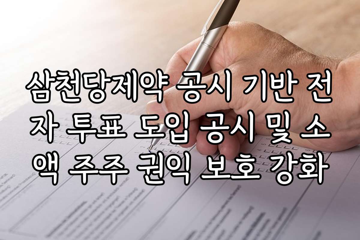삼천당제약 공시 기반 전자 투표 도입 공시 및 소액 주주 권익 보호 강화
