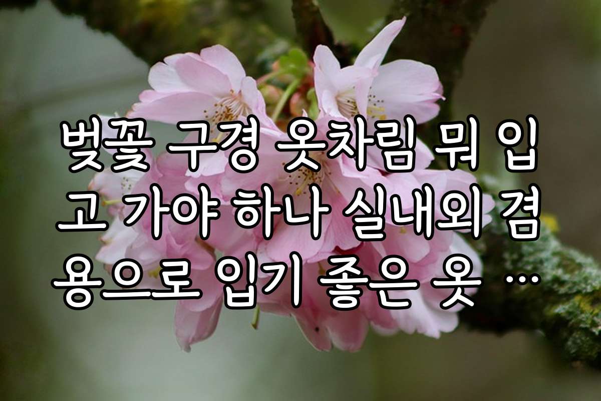 벚꽃 구경 옷차림 뭐 입고 가야 하나 실내외 겸용으로 입기 좋은 옷 추천
