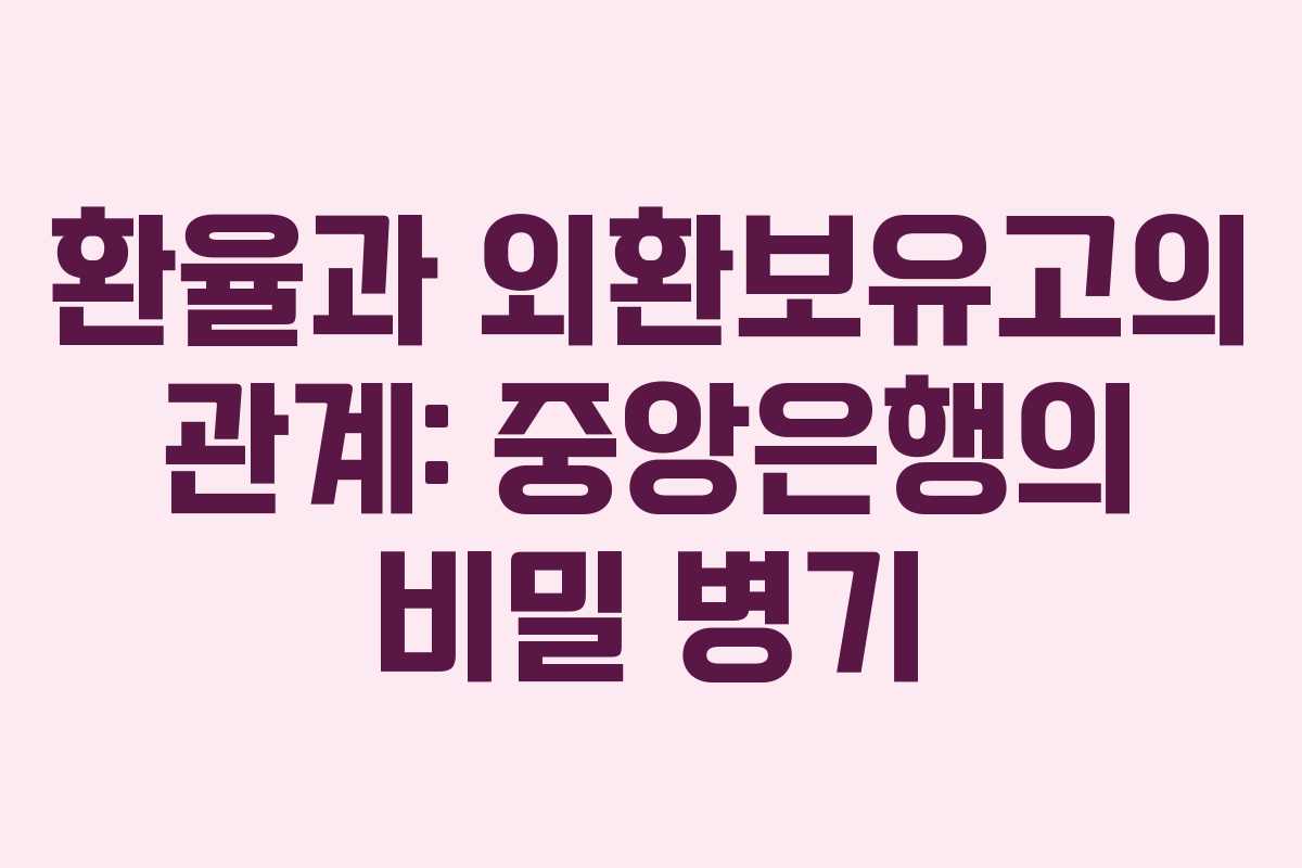 환율과 외환보유고의 관계: 중앙은행의 비밀 병기