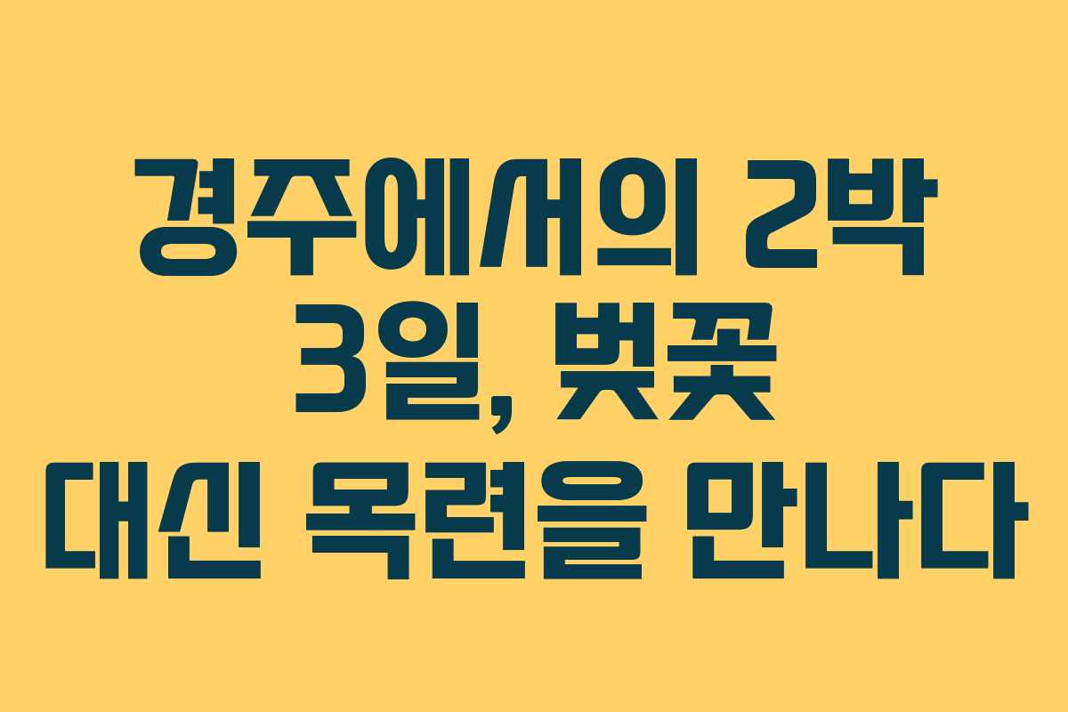 경주에서의 2박 3일, 벚꽃 대신 목련을 만나다
