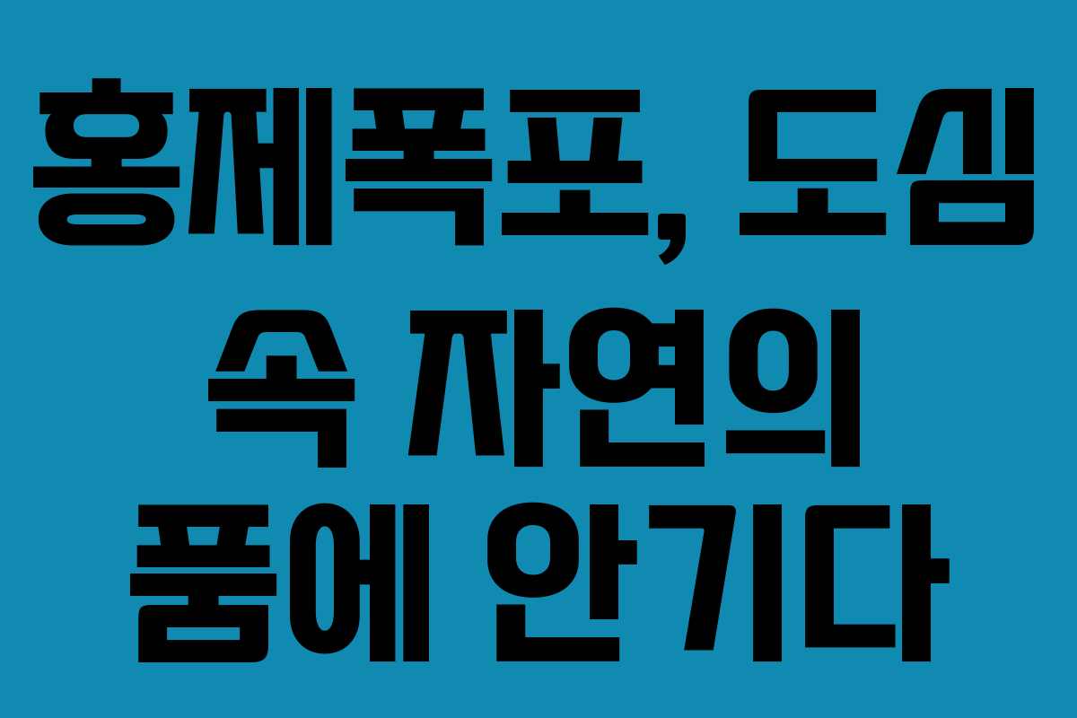 홍제폭포, 도심 속 자연의 품에 안기다