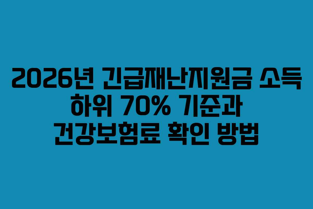 2026년-긴급재난지원금-소득-하위-70%-기준과-건강보험료-확인-방법