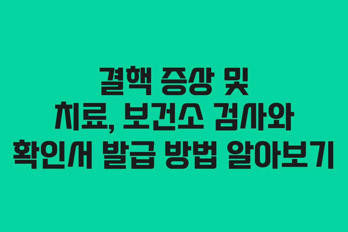 결핵 증상 및 치료, 보건소 검사와 확인서 발급 방법 알아보기