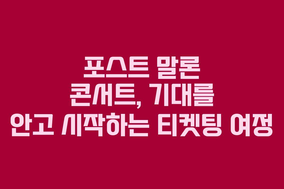 포스트 말론 콘서트, 기대를 안고 시작하는 티켓팅 여정