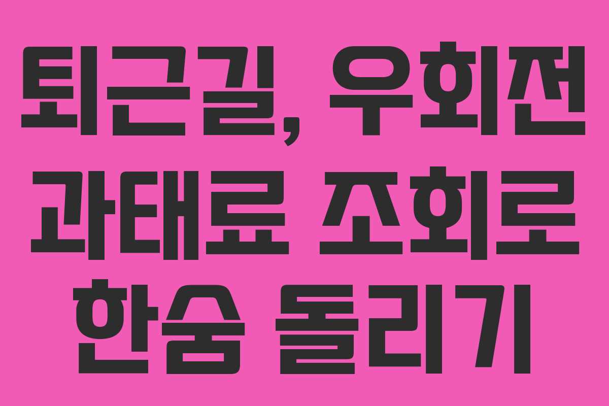 퇴근길, 우회전 과태료 조회로 한숨 돌리기