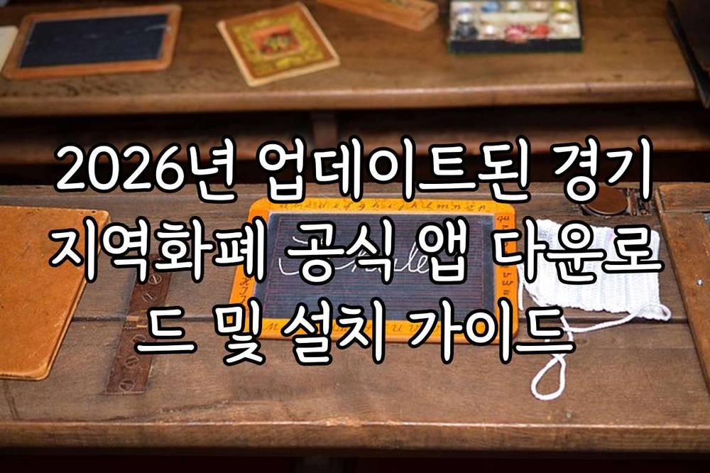 2026년 업데이트된 경기지역화폐 공식 앱 다운로드 및 설치 가이드