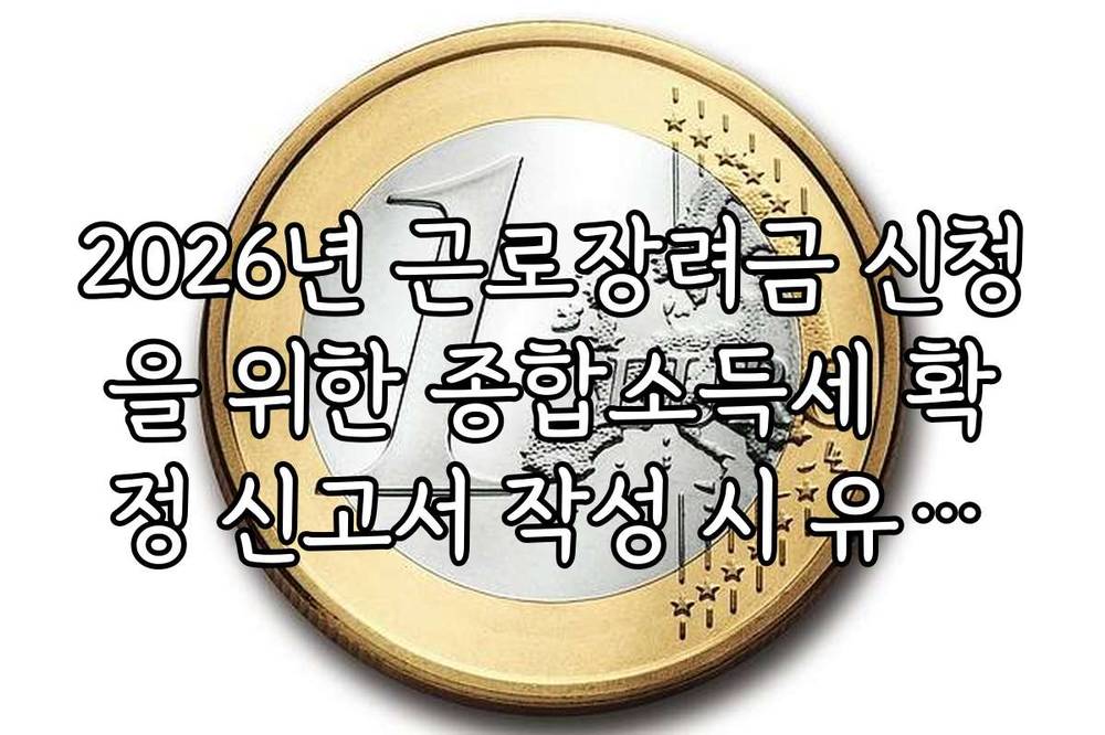 2026년 근로장려금 신청을 위한 종합소득세 확정 신고서 작성 시 유의사항