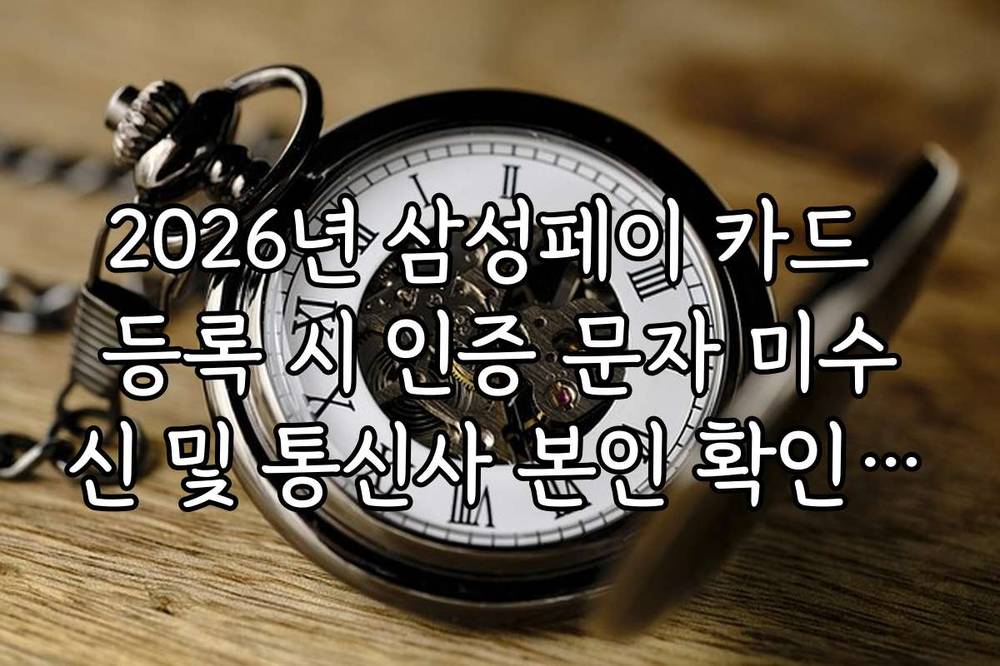 2026년 삼성페이 카드 등록 시 인증 문자 미수신 및 통신사 본인 확인 오류 해결