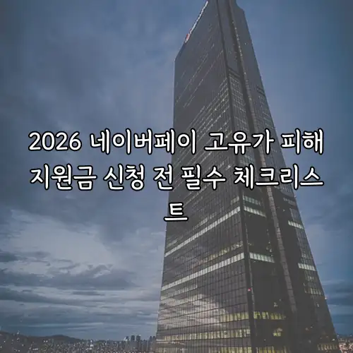 2026 네이버페이 고유가 피해지원금 신청 전 필수 체크리스트