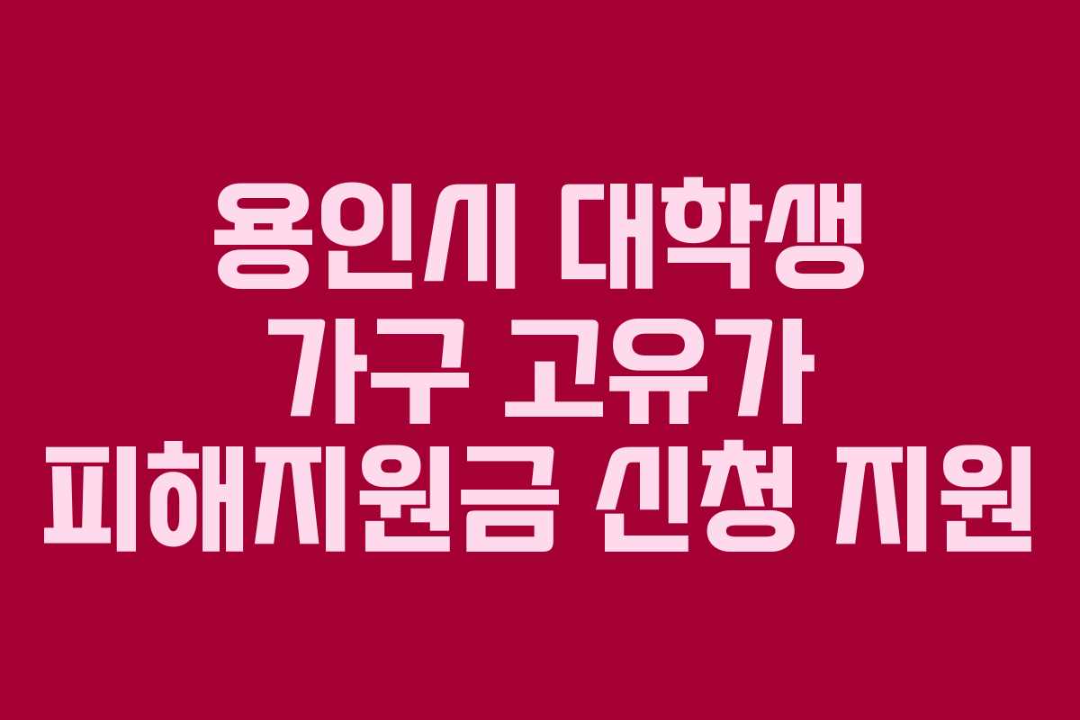 용인시 대학생 가구 고유가 피해지원금 신청 지원