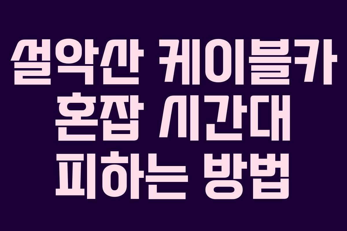 설악산-케이블카-혼잡-시간대-피하는-방법