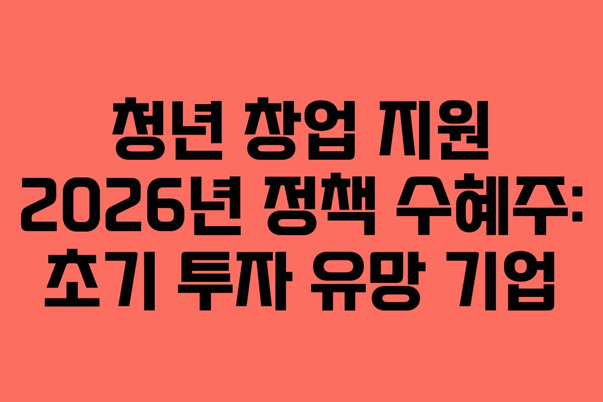 청년-창업-지원-2026년-정책-수혜주-초기-투자-유망-기업