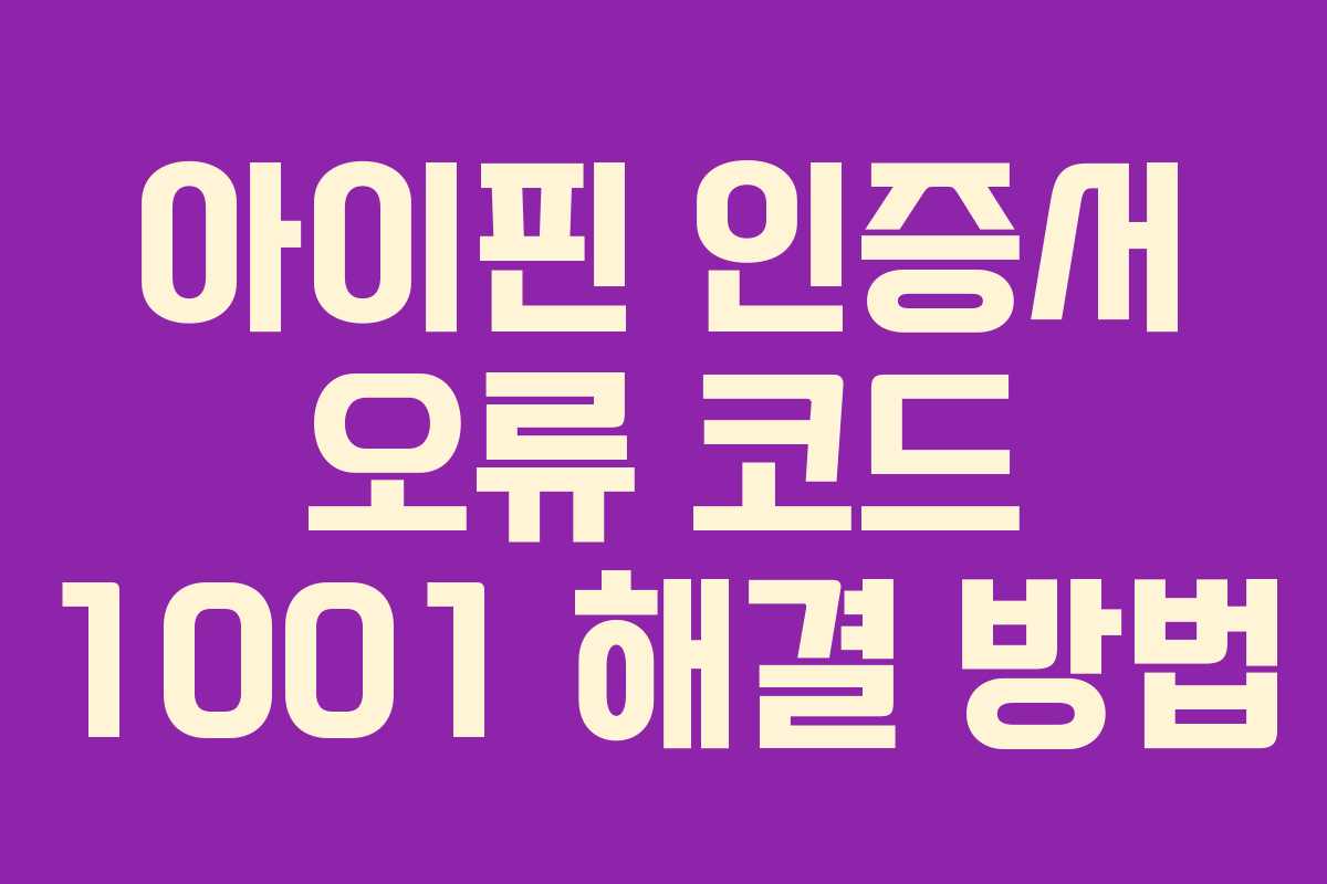 아이핀-인증서-오류-코드-1001-해결-방법