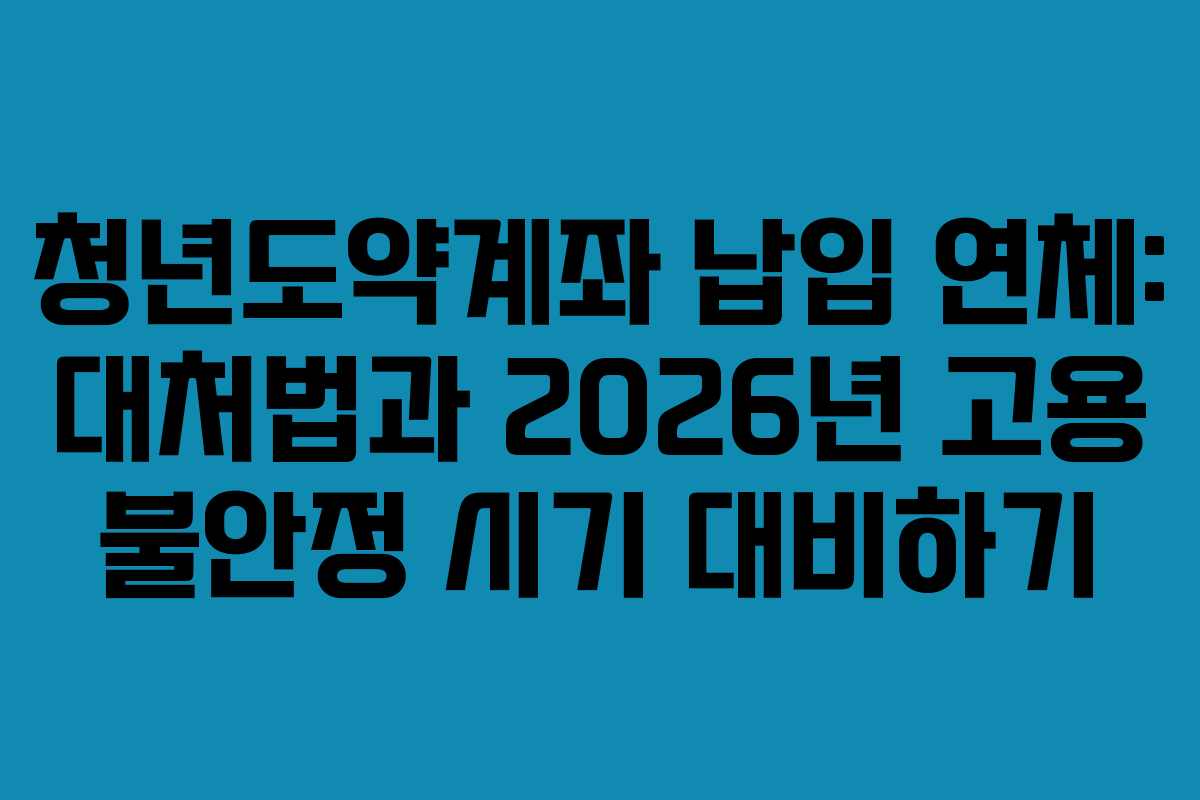 청년도약계좌-납입-연체-대처법과-2026년-고용-불안정-시기-대비하기