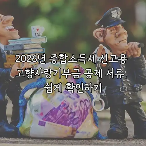 2026년 종합소득세 신고용 고향사랑기부금 공제 서류, 쉽게 확인하기