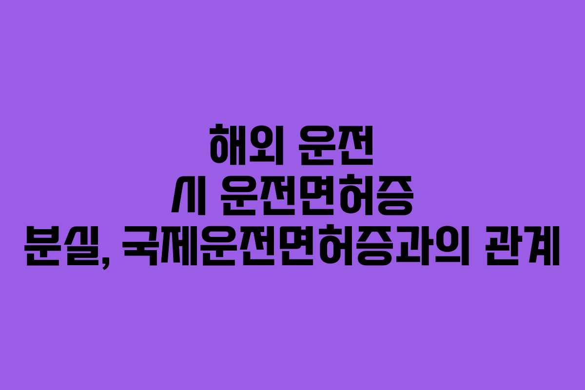 해외-운전-시-운전면허증-분실,-국제운전면허증과의-관계