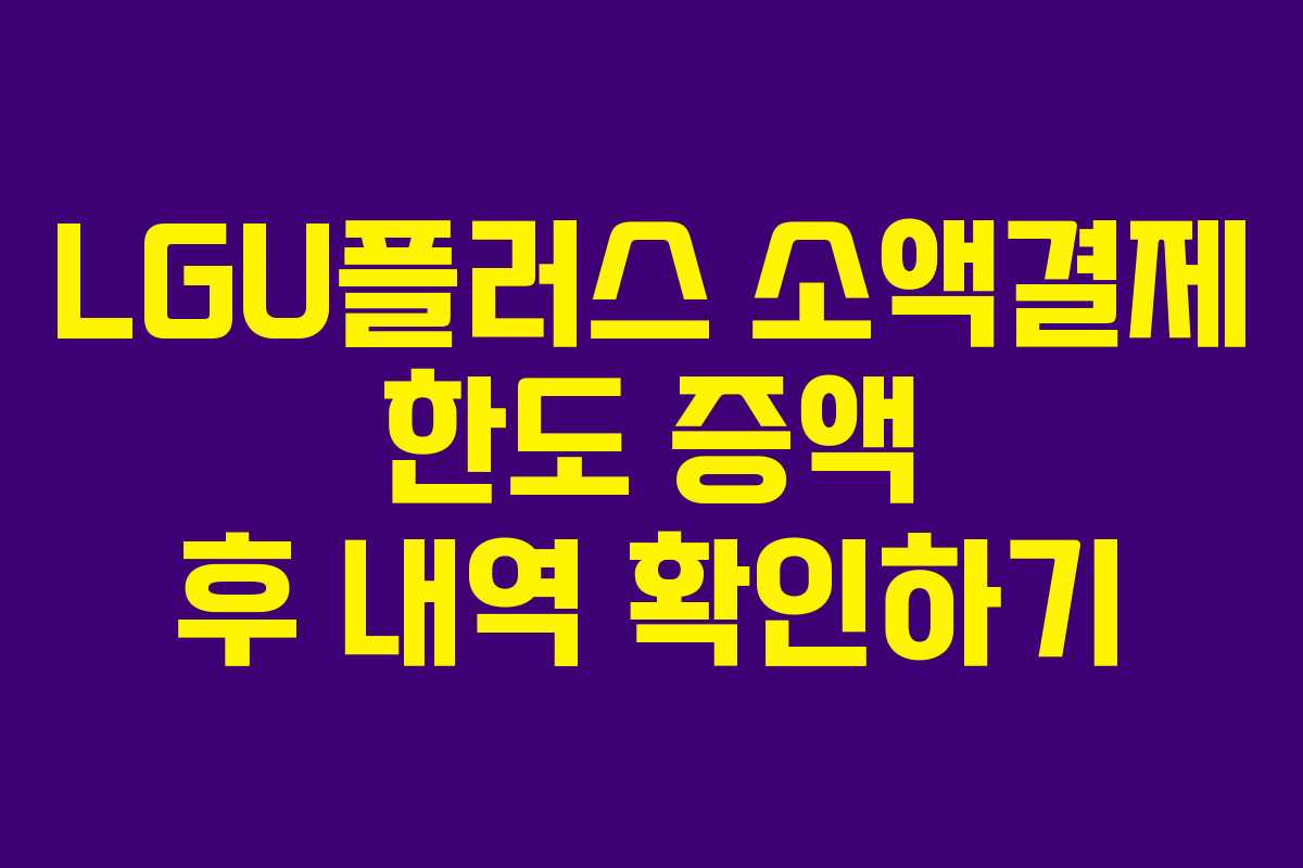 LGU플러스-소액결제-한도-증액-후-내역-확인하기