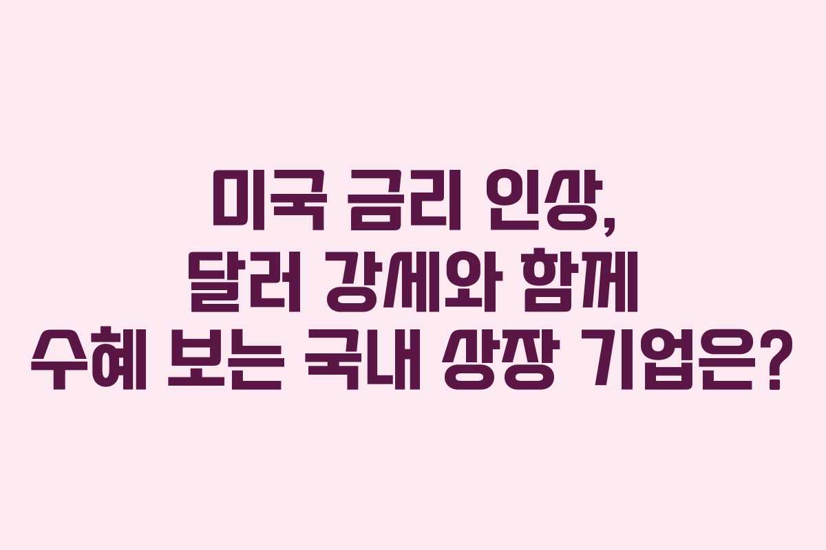 미국-금리-인상,-달러-강세와-함께-수혜-보는-국내-상장-기업은