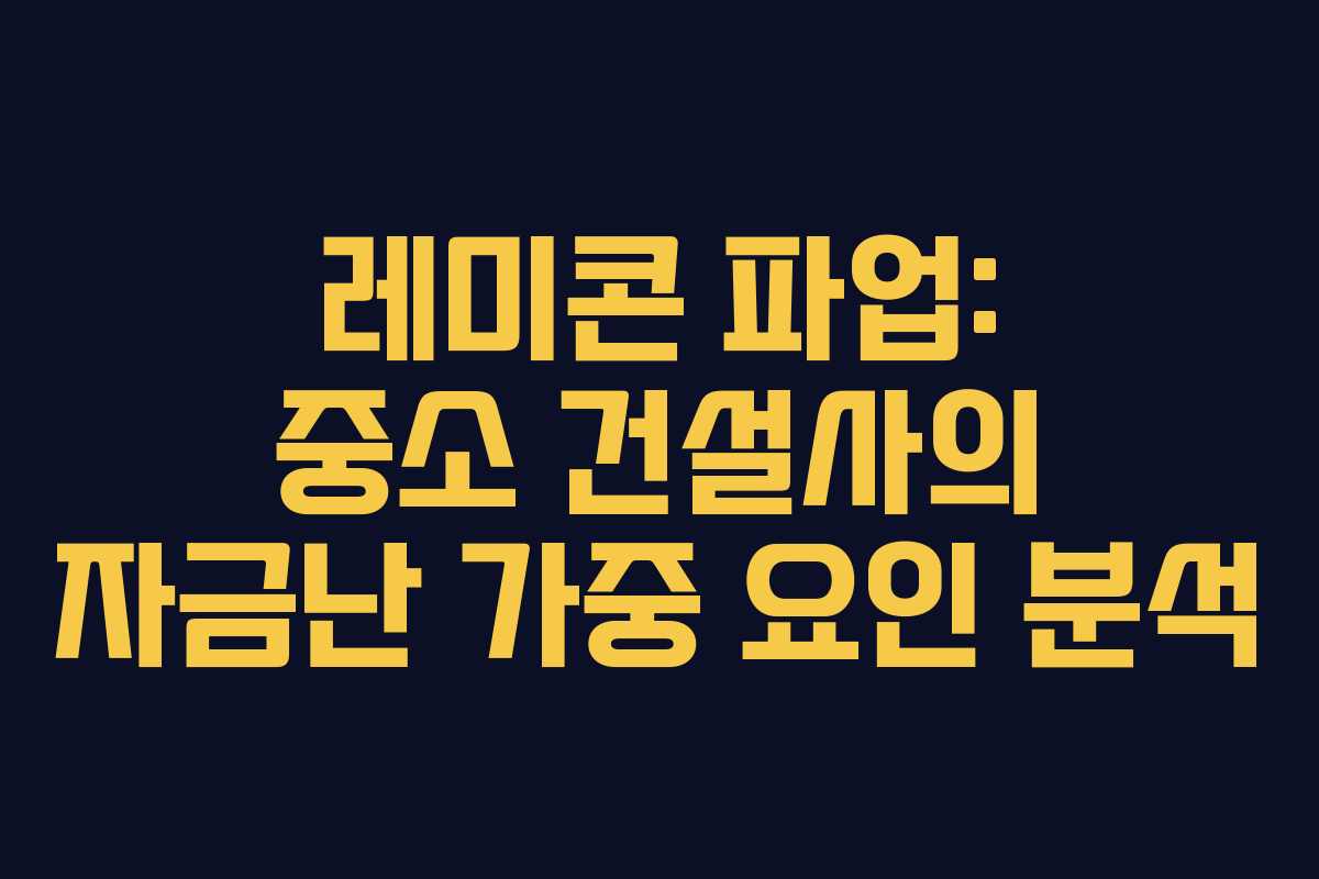 레미콘-파업-중소-건설사의-자금난-가중-요인-분석
